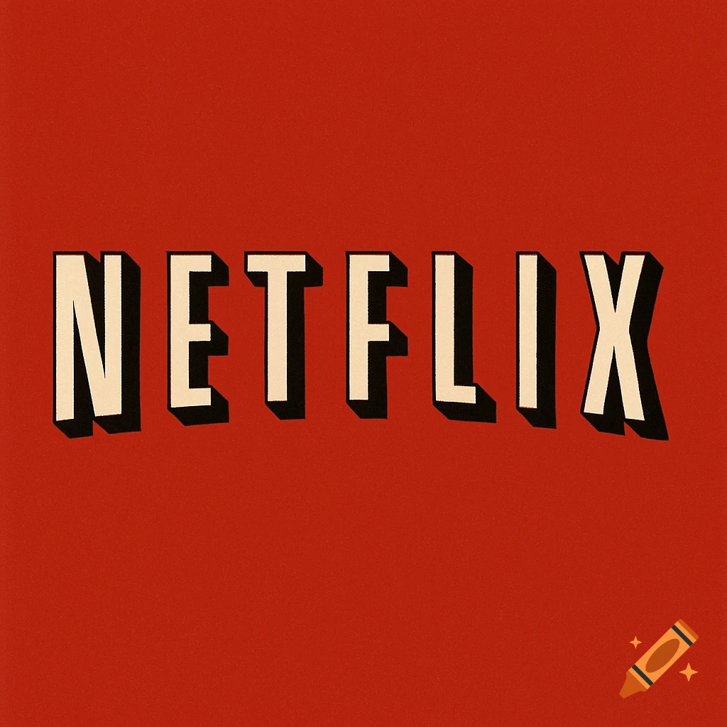 The word NETFLIX in white letters with a black shadow against a red background.