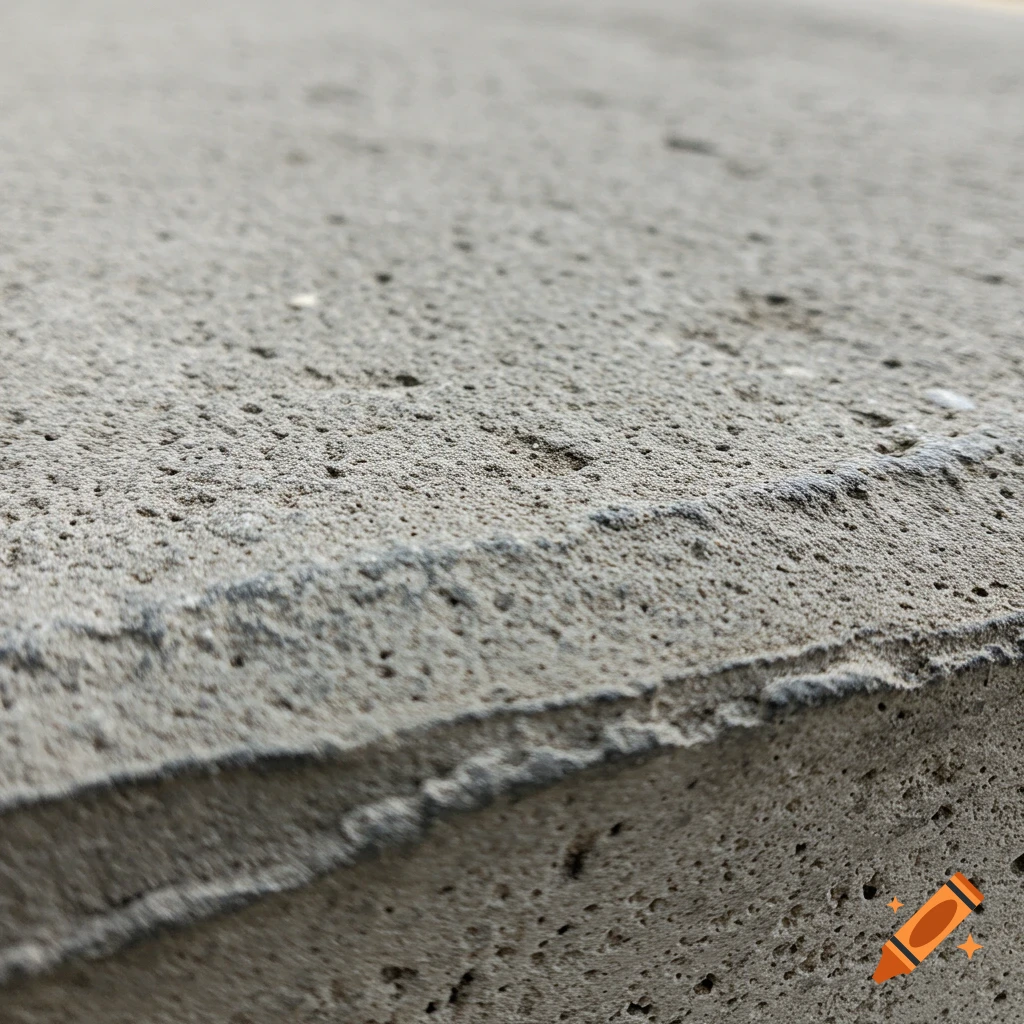 Close-up of a rough grey concrete surface with visible pores.