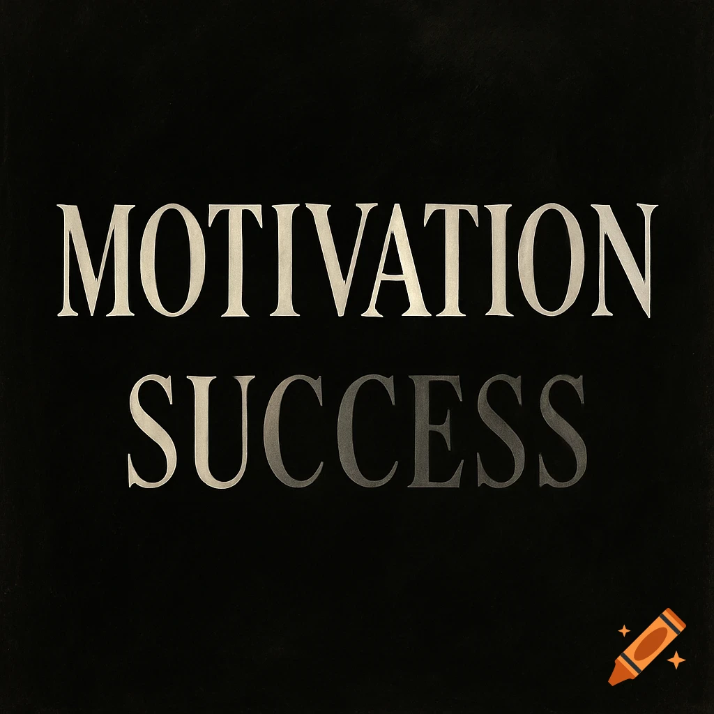 The word MOTIVATION in white text above the word SUCCESS in grey text, all on a black background.