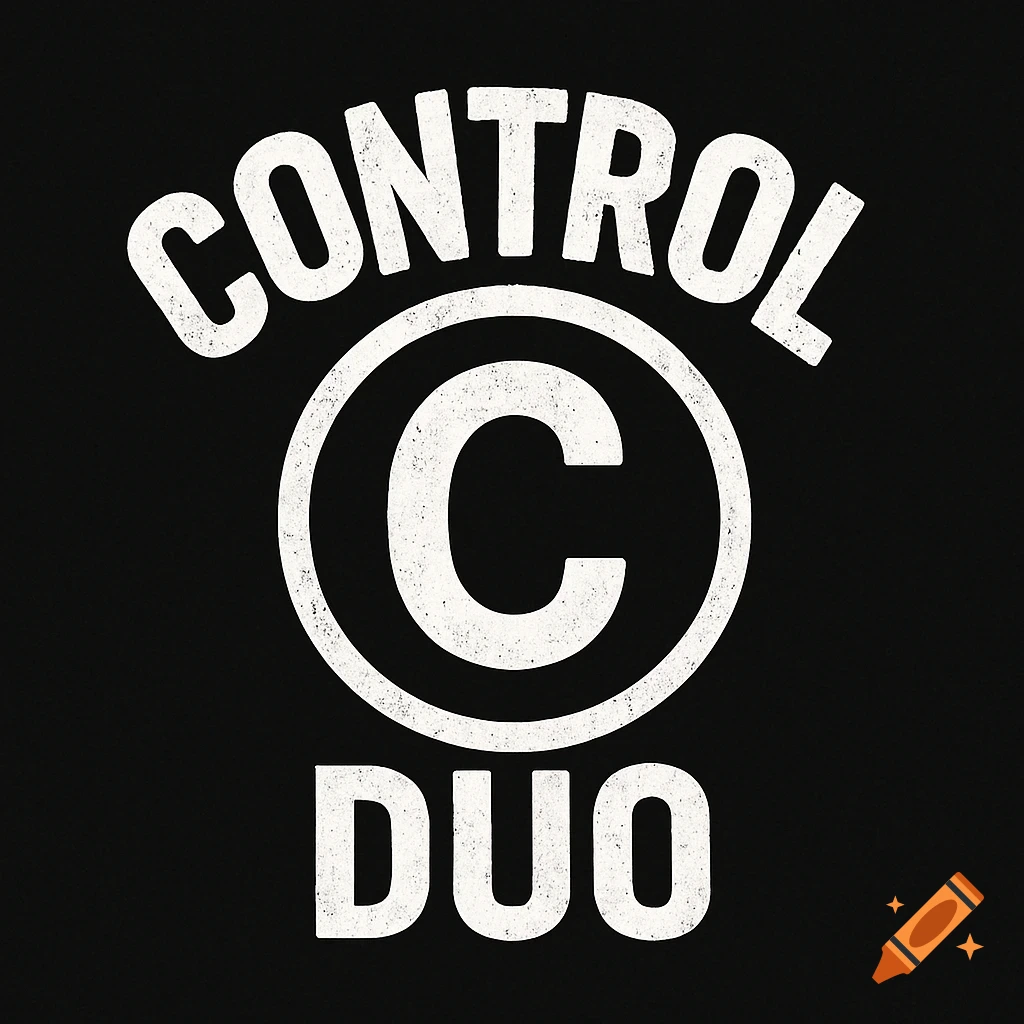 White distressed text "CONTROL C DUO" with a copyright symbol on a black background.