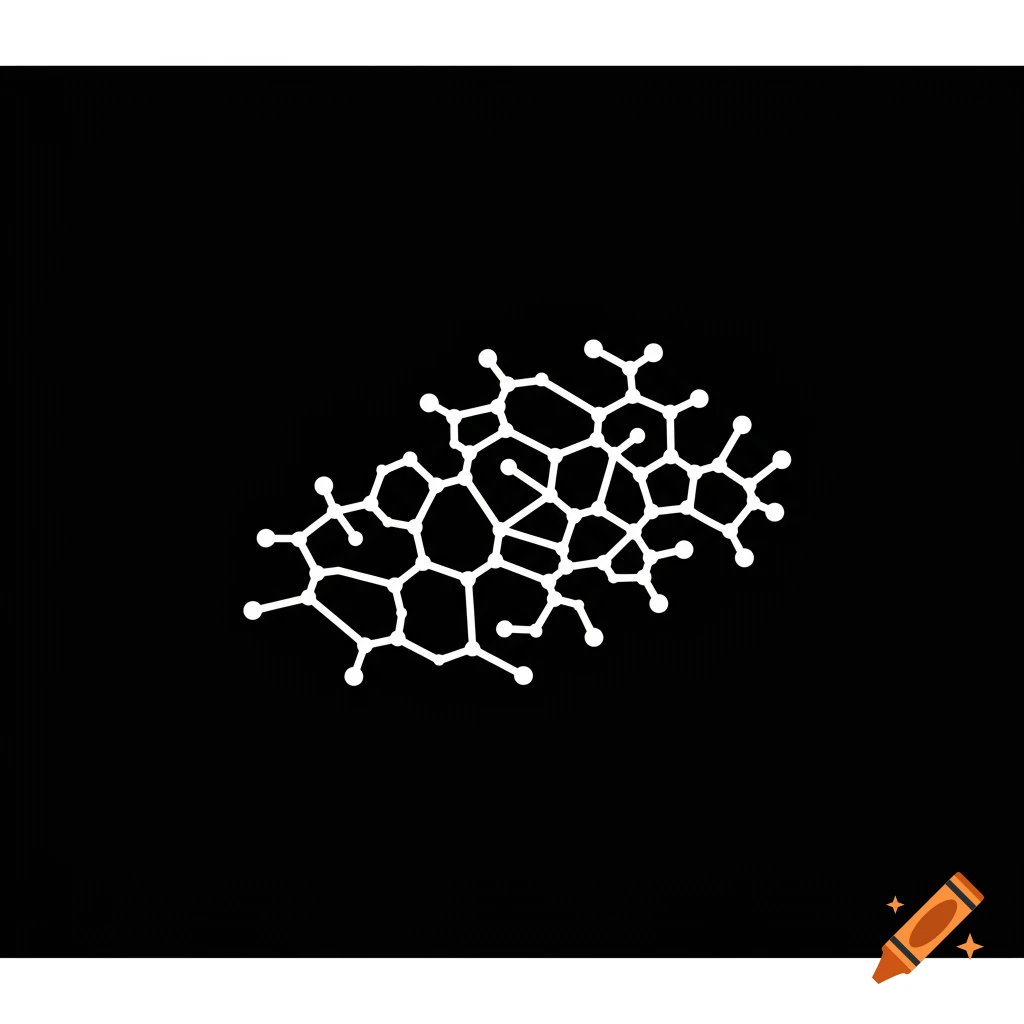 A white abstract network resembling mushroom mycelium on a black background.