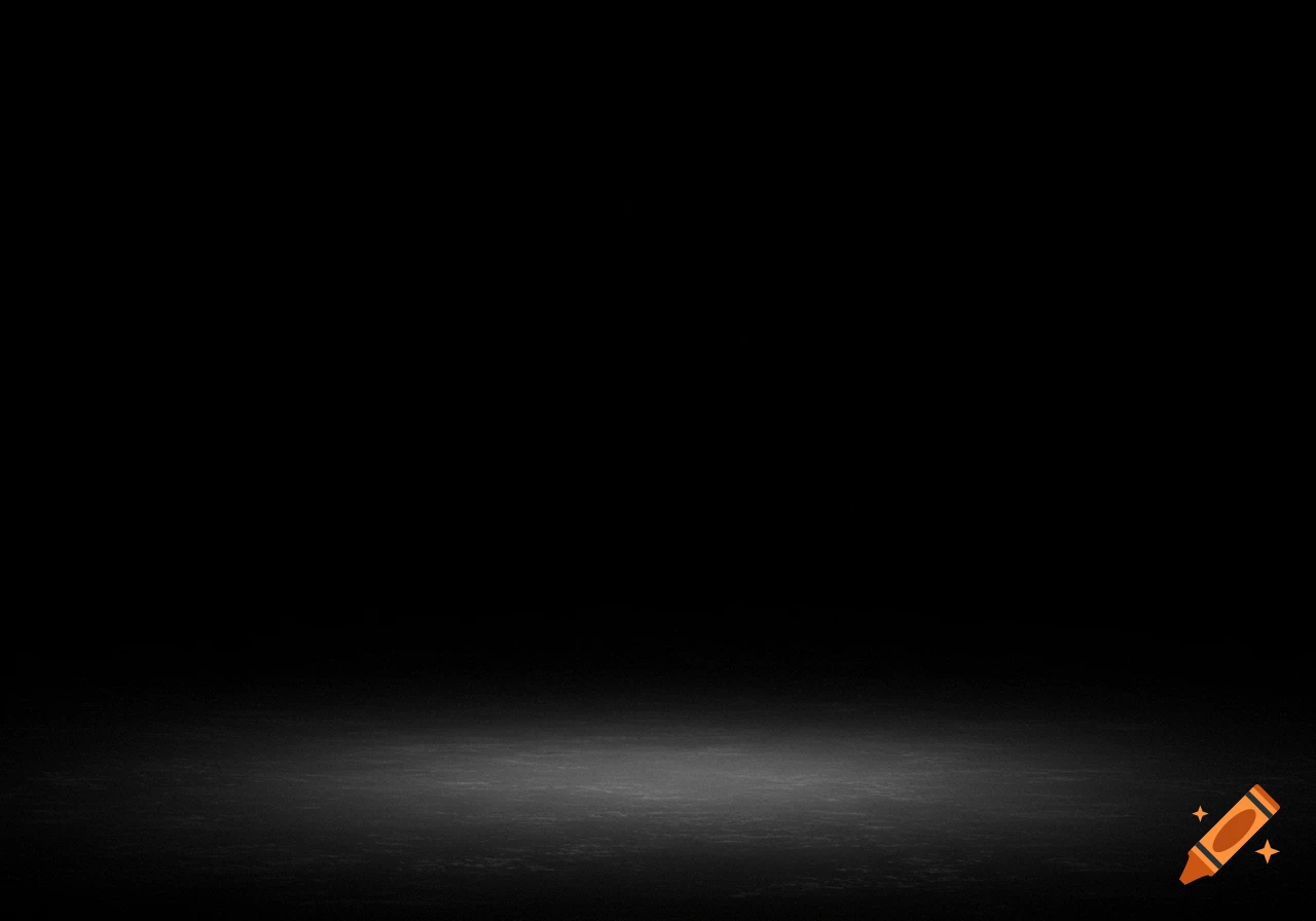 A dark, empty room with a dimly lit, textured floor fading into darkness.