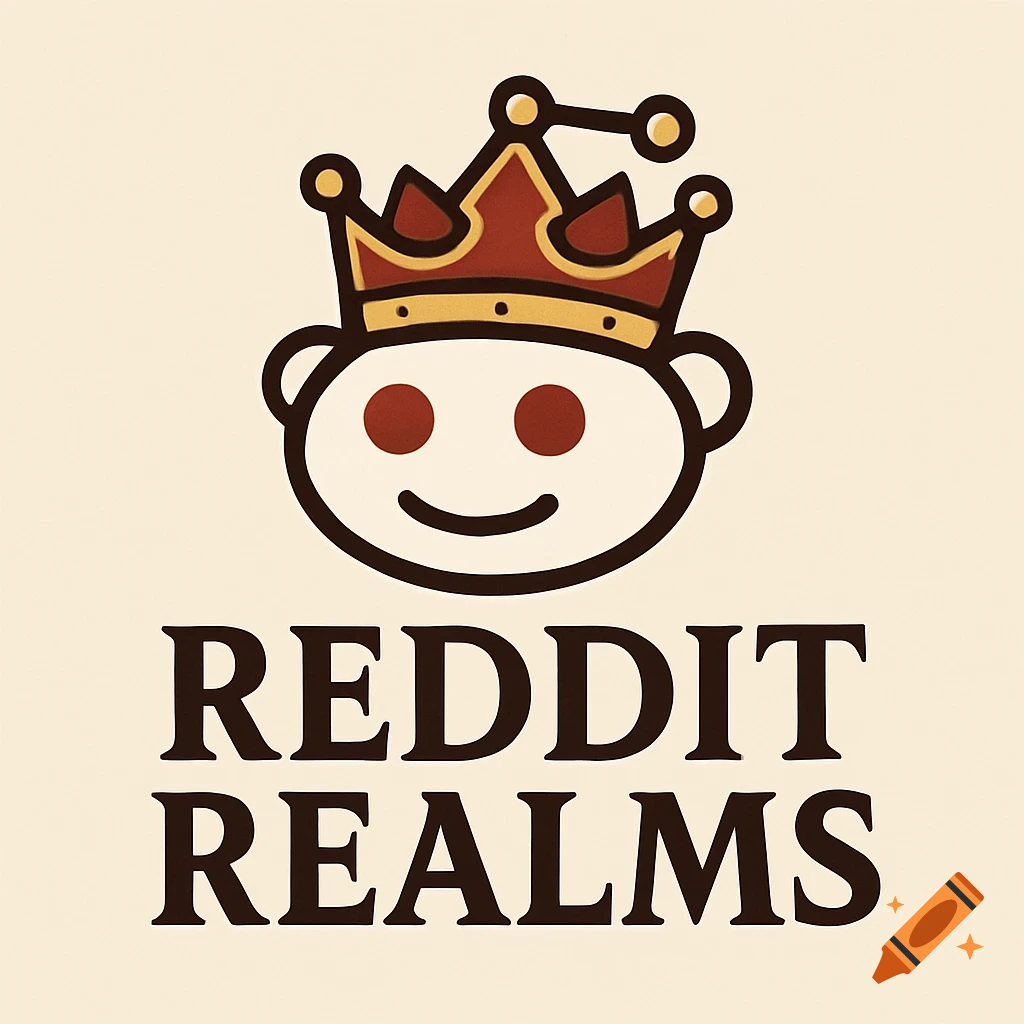 A logo featuring the Reddit alien (Snoo) wearing a crown, with the text 'REDDIT REALMS' below it.