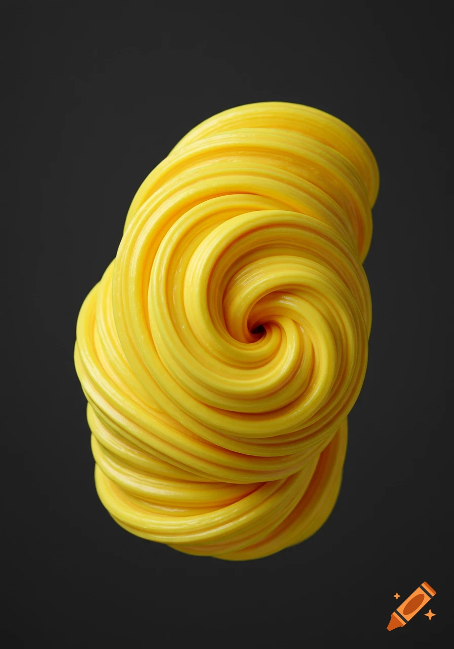A vibrant yellow swirling substance, resembling slime, against a dark background.