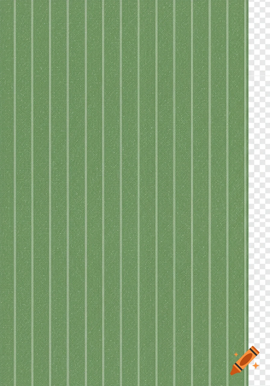 Sage green background with thin vertical white pinstripes and a subtle fabric texture.