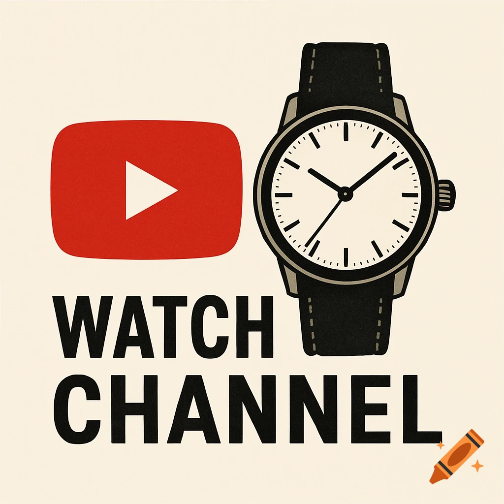A logo featuring a red YouTube icon, a black wrist watch, and the text 'WATCH CHANNEL' on a light background in a clean, illustrative style.
