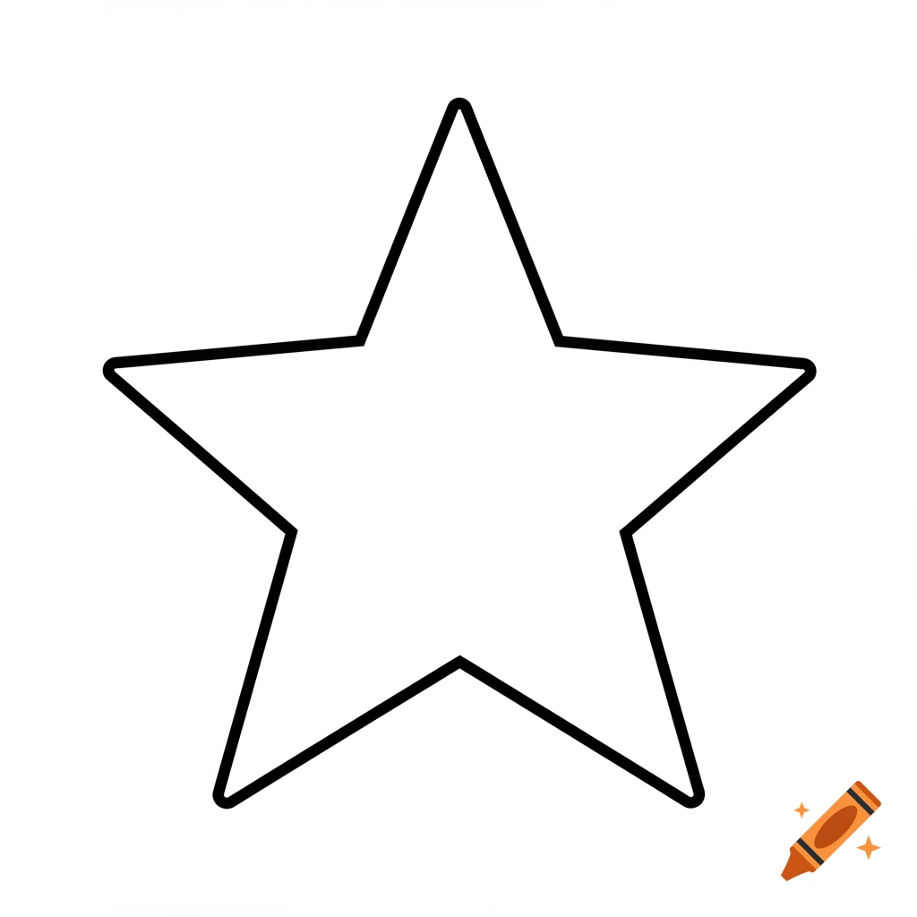 A black outline of a five-pointed star on a white background, suitable for a coloring book.