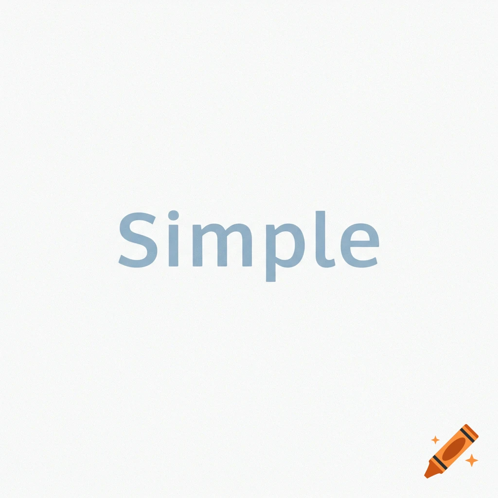 The word "Simple" written in blue-gray font on a white background.