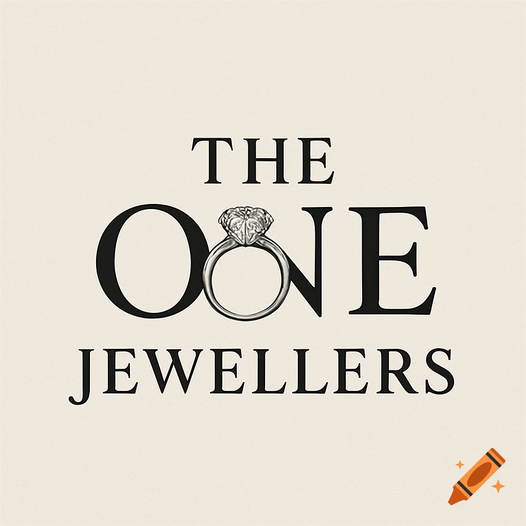 A simple logo for 'THE ONE JEWELLERS' with a diamond ring replacing the letter 'O' in 'ONE'.