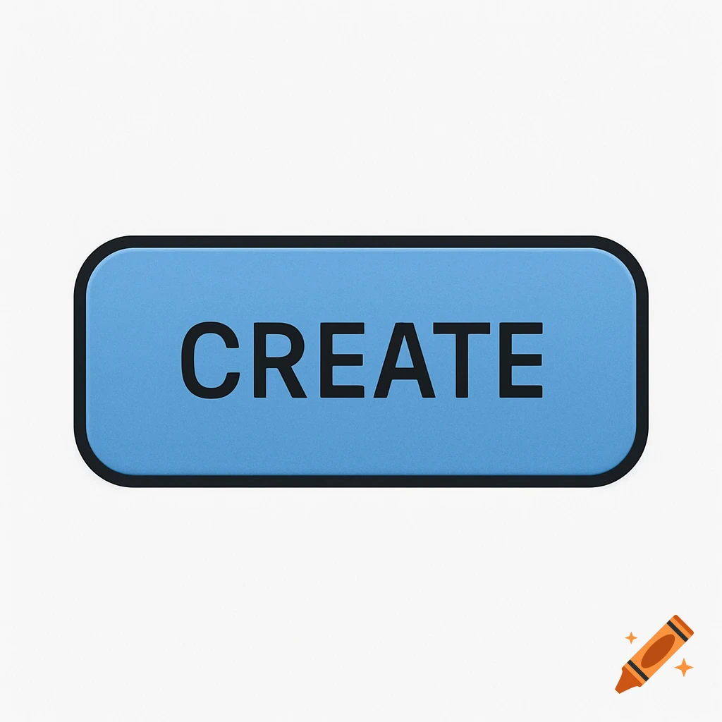 A blue rounded rectangular button with a black outline, displaying the word 'CREATE' in black capital letters.