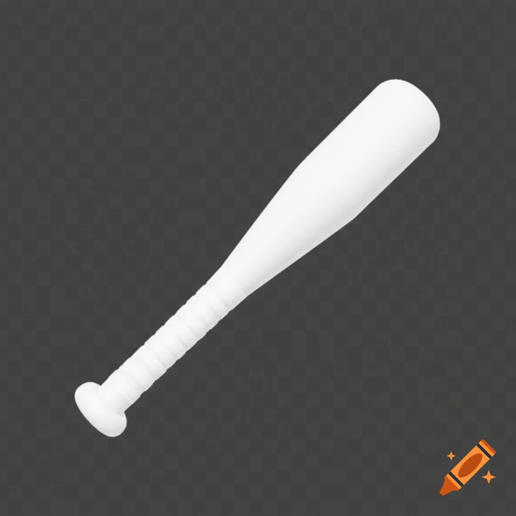 A white baseball bat at a 45-degree angle, rendered in a clean, iconic style on a transparent background.
