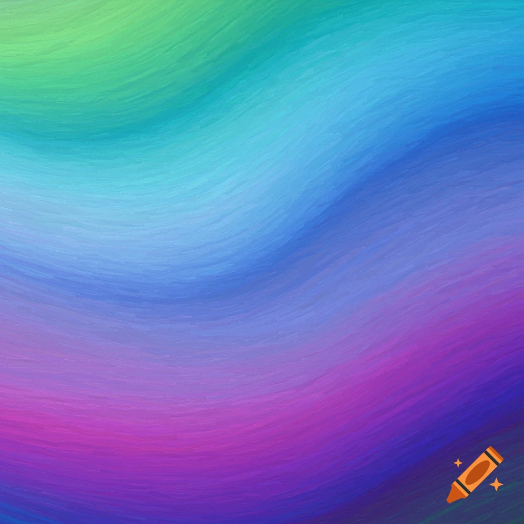 Abstract wavy gradient background with green, blue, and purple hues and brushstroke texture.