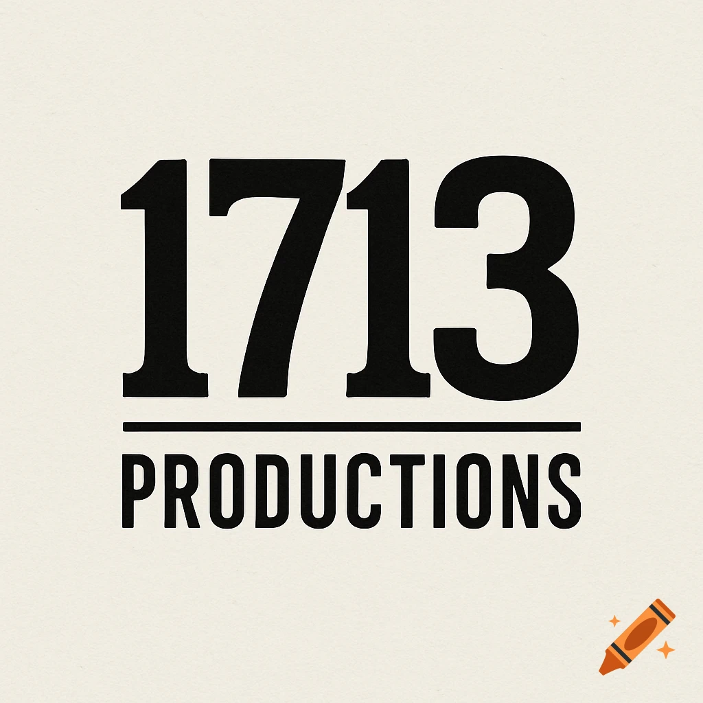 Black numbers '1713' with 'PRODUCTIONS' text underneath, separated by a line, on a light cream background.