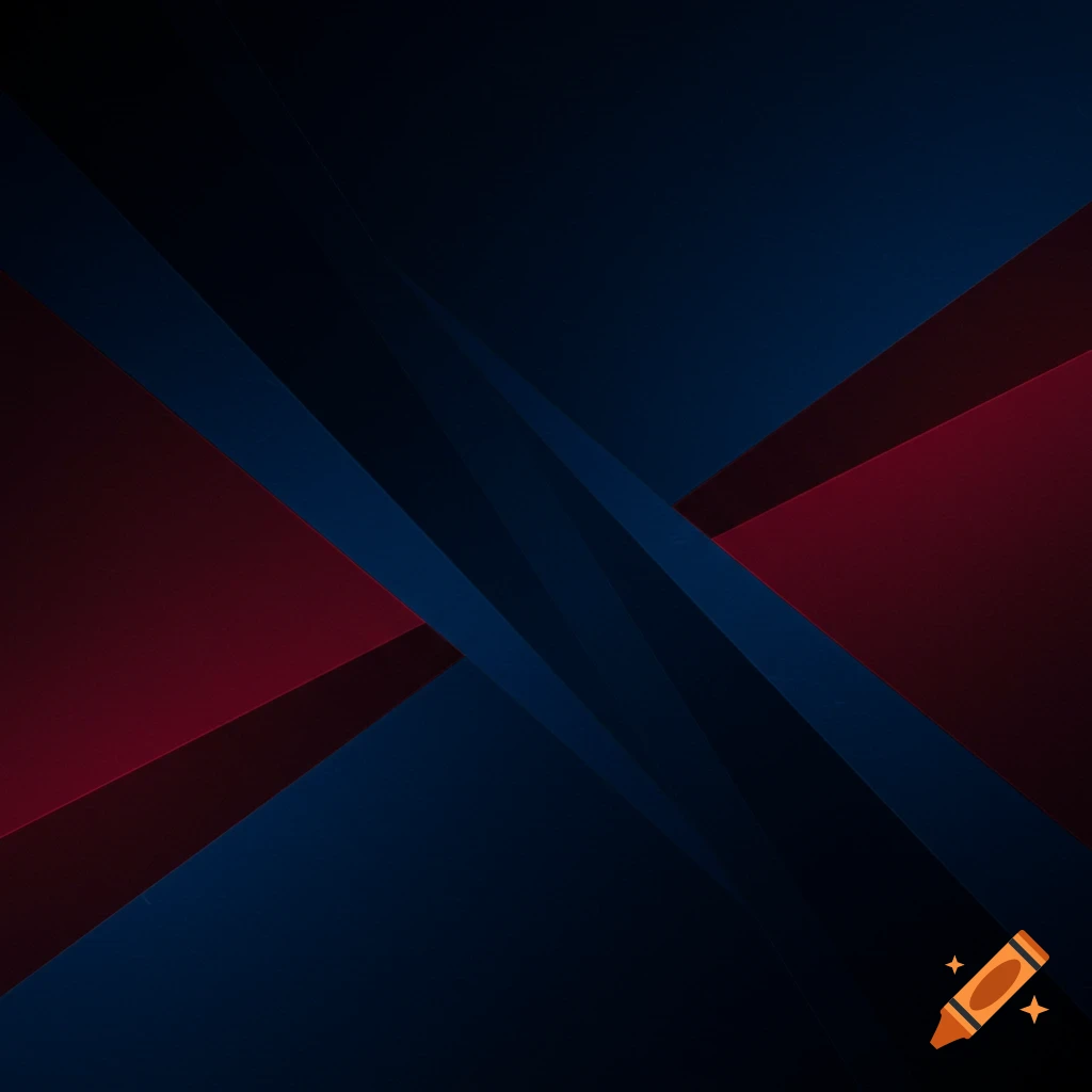 Abstract geometric background with intersecting dark blue and deep red shapes, creating a dark, modern aesthetic.