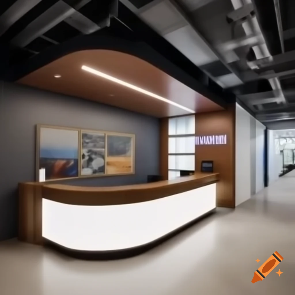 Modern office building lobby interior design