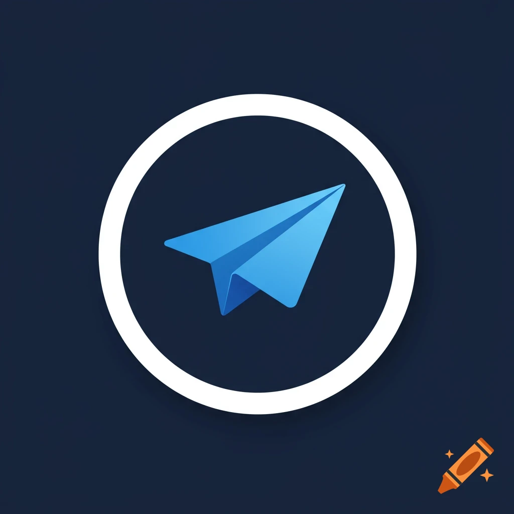 A blue paper airplane icon inside a white circle on a dark blue background, resembling a messaging app logo.