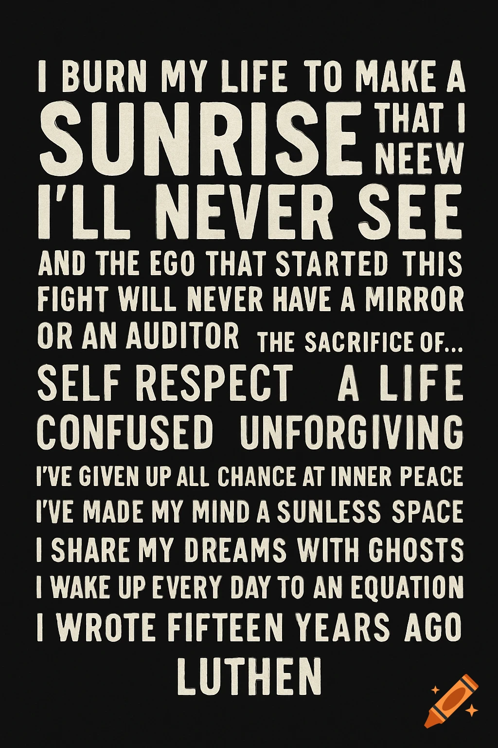 Luthen's monologue from Andor rendered in white text with a distressed look on a black background, designed as a T-shirt graphic.