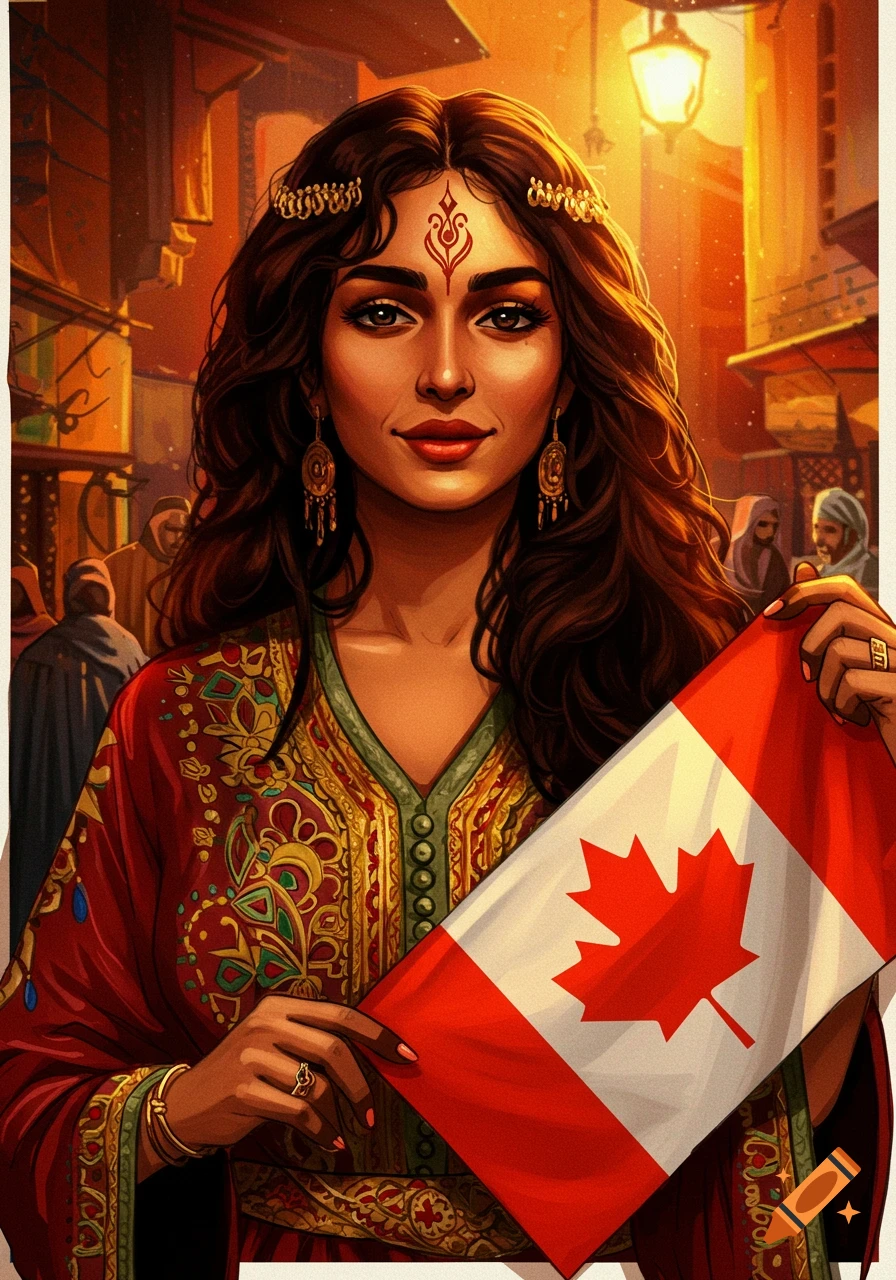 a-detailed-illustration-of-a-moroccan-woman-in-traditional-attire