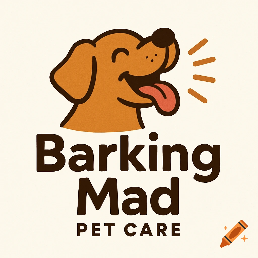 A Cartoon Logo Featuring A Happy Brown Dog Head With Its Tongue Out