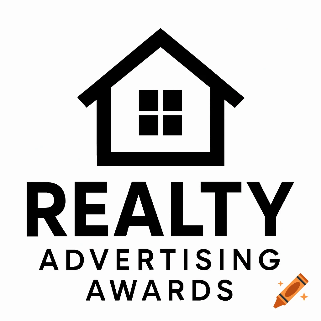 Black and white logo with a house icon above the words REALTY ADVERTISING AWARDS.