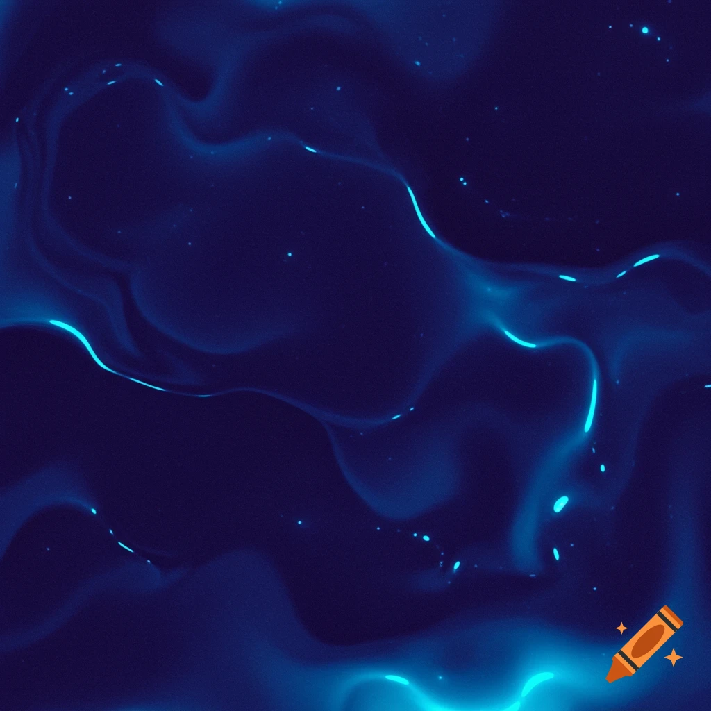 Abstract texture of dark indigo and deep blue paint with glowing cyan and electric blue highlights.