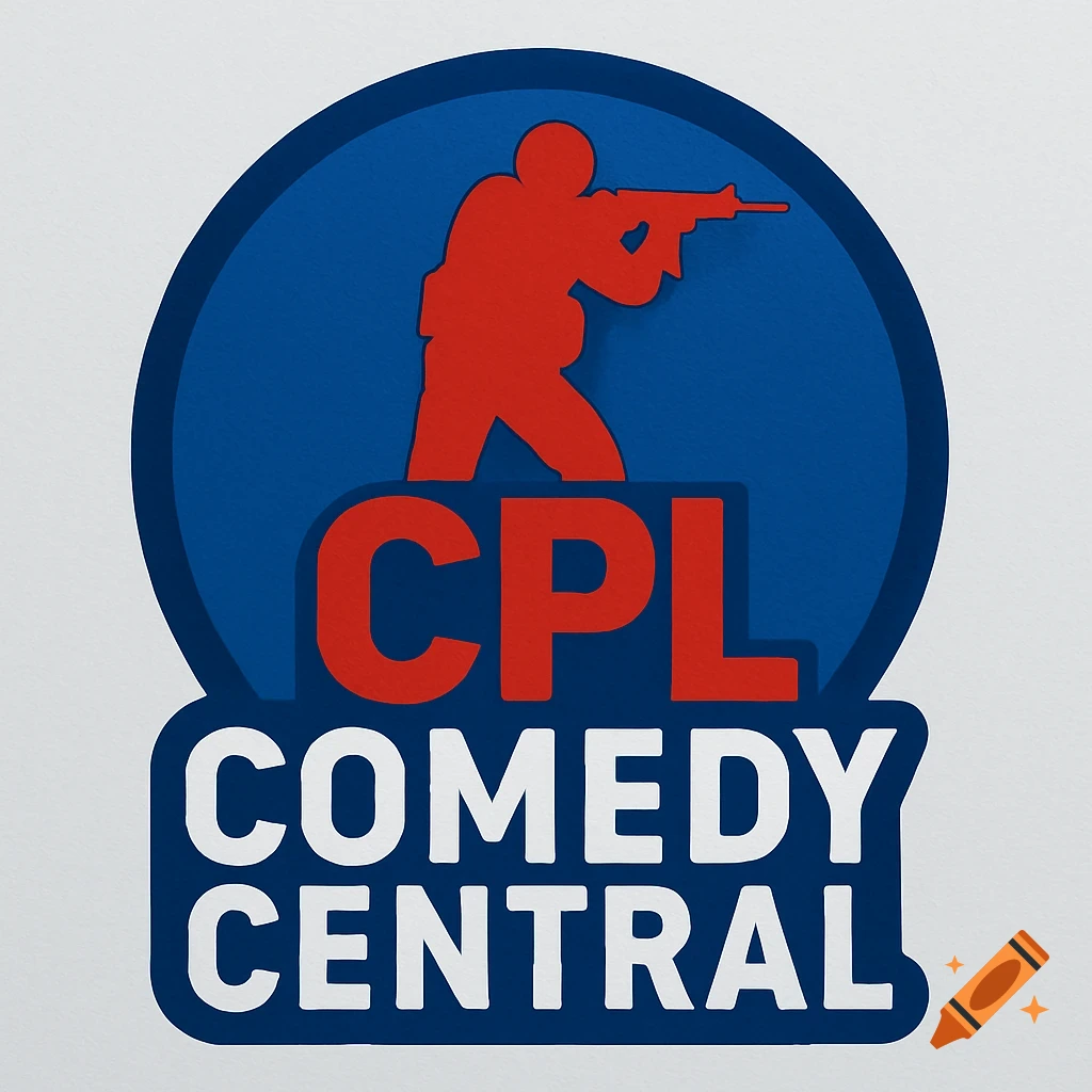 Blue and red logo with a soldier silhouette, red 'CPL' text, and white 'COMEDY CENTRAL' text.