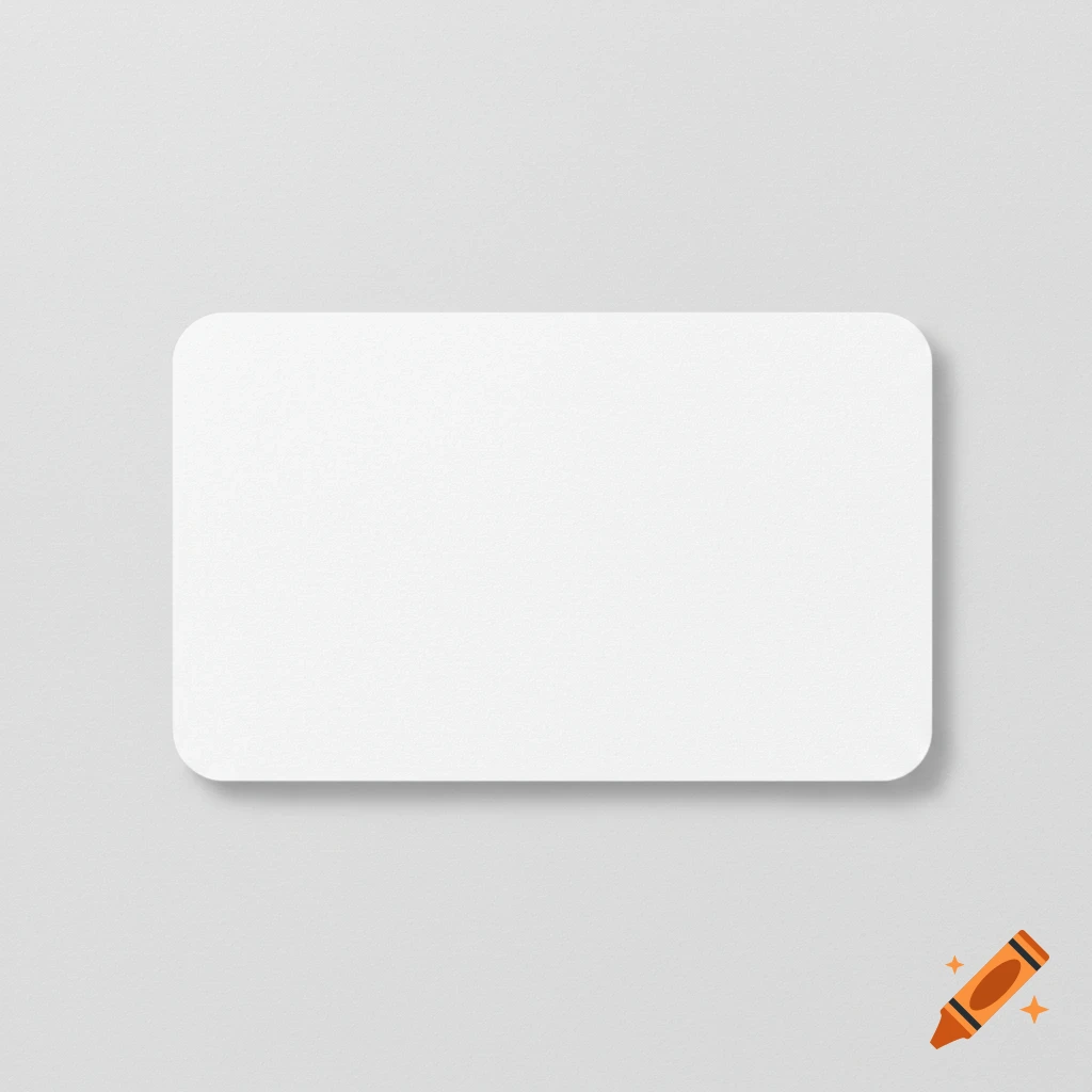 A blank white rectangular card with rounded corners casting a soft shadow on a light gray background.