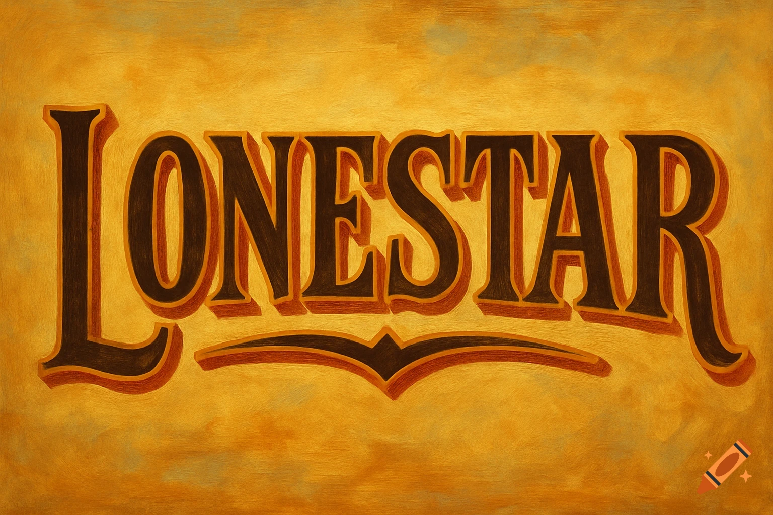 The word 'LONESTAR' in a bold, vintage Western-style font on a textured, warm yellow background.