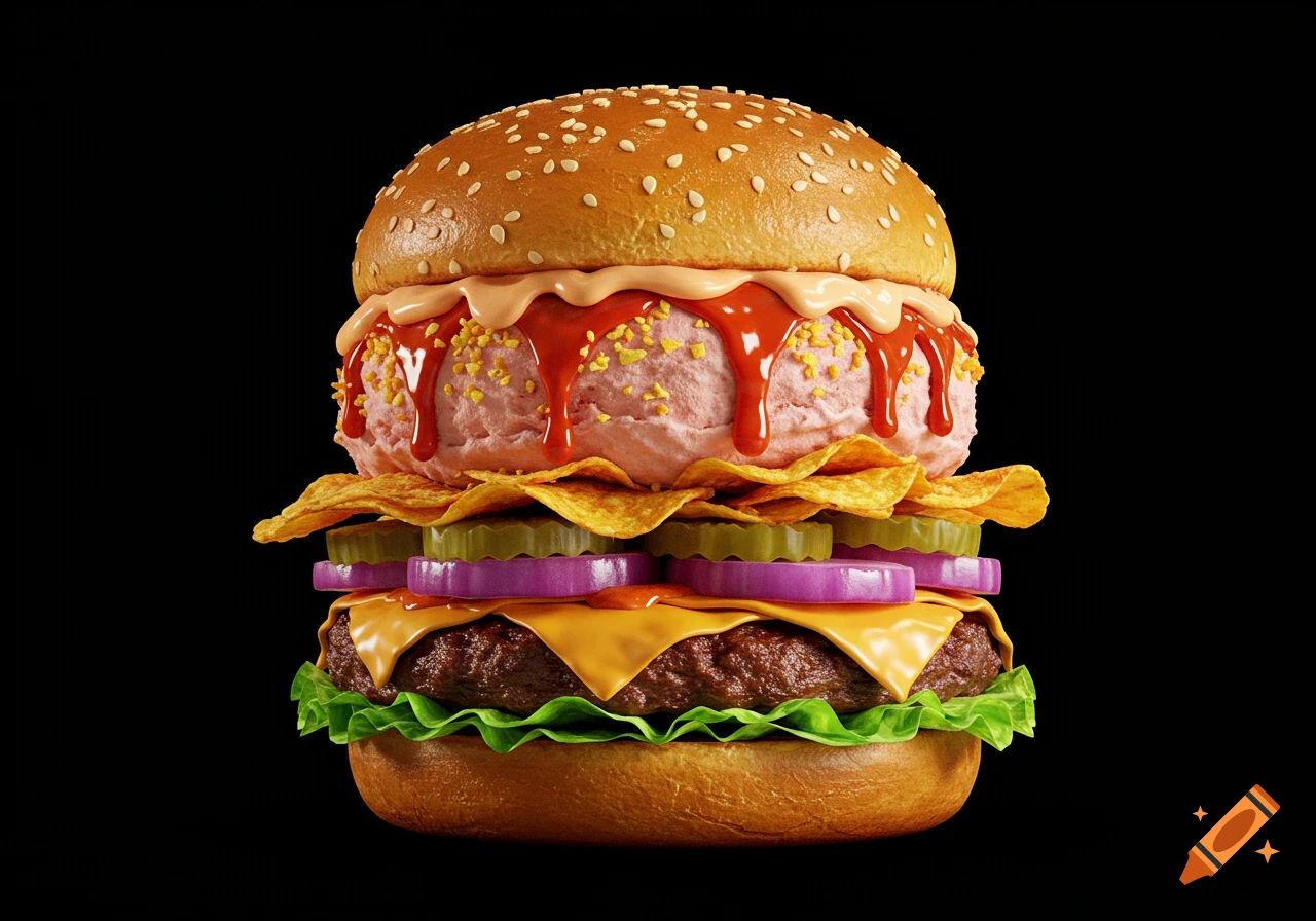 Burger created on Craiyon