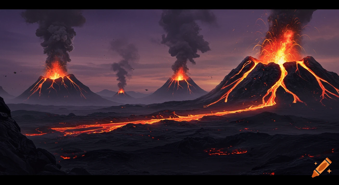 Volcanoes created on Craiyon