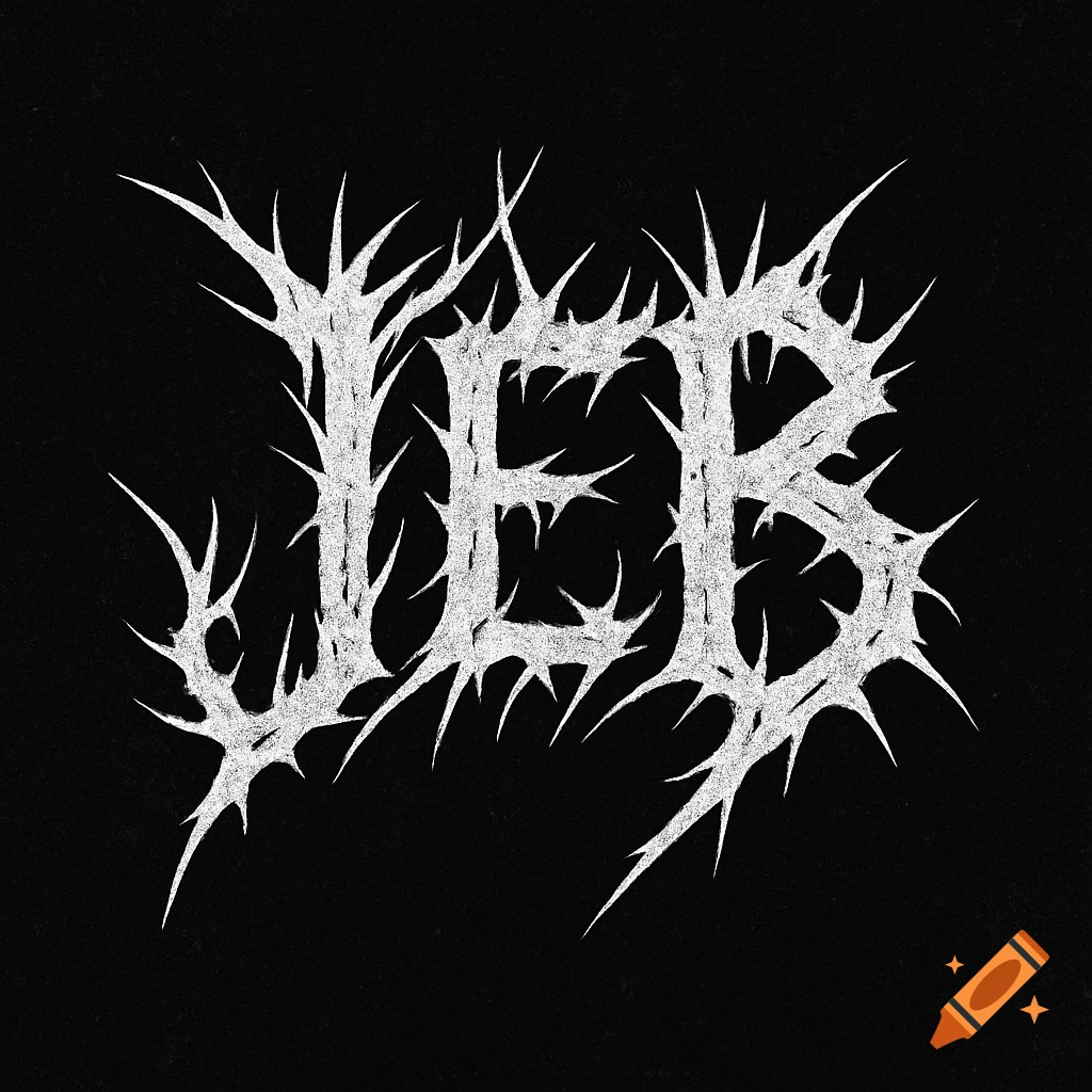 White, spiky, extreme metal logo spelling 'JEB' on a black background.