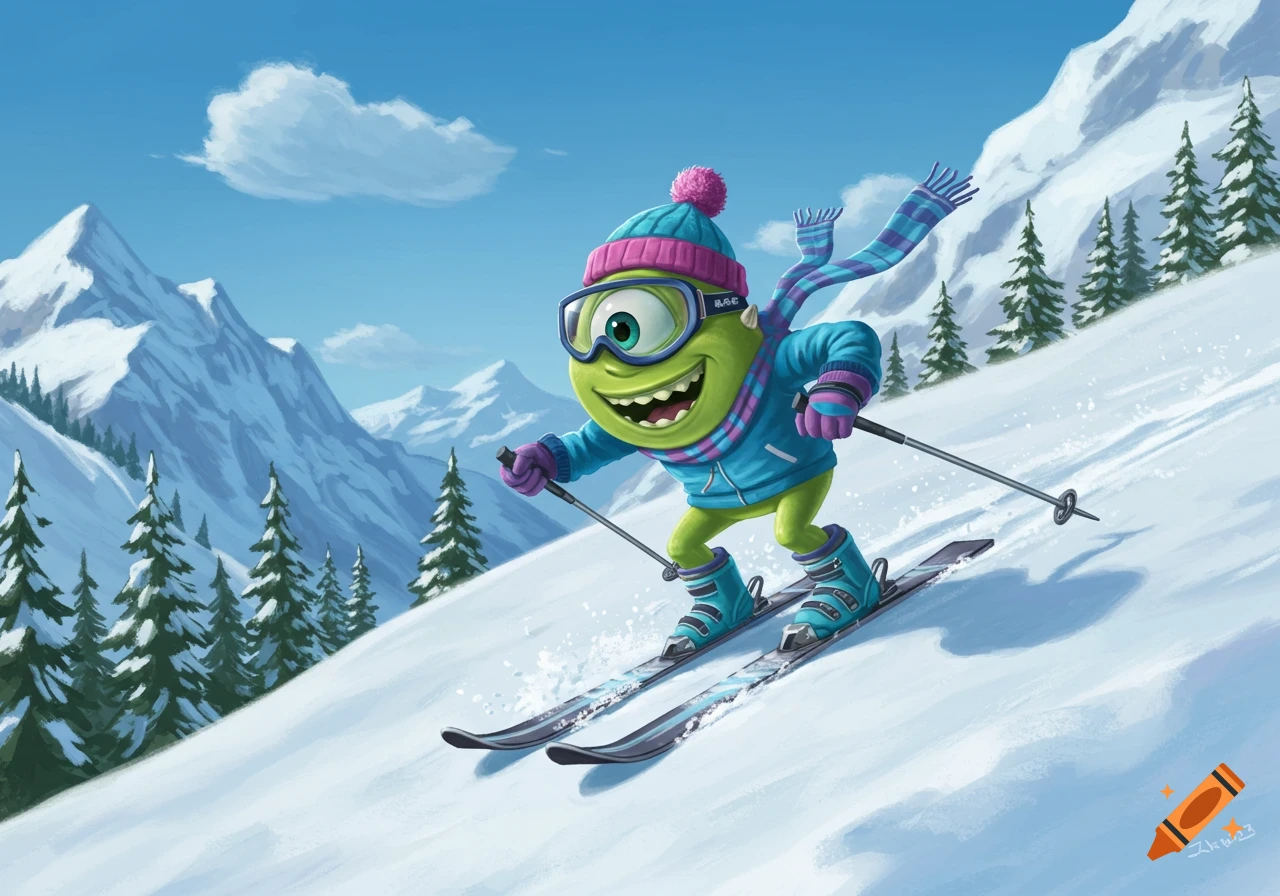Skiing created on Craiyon
