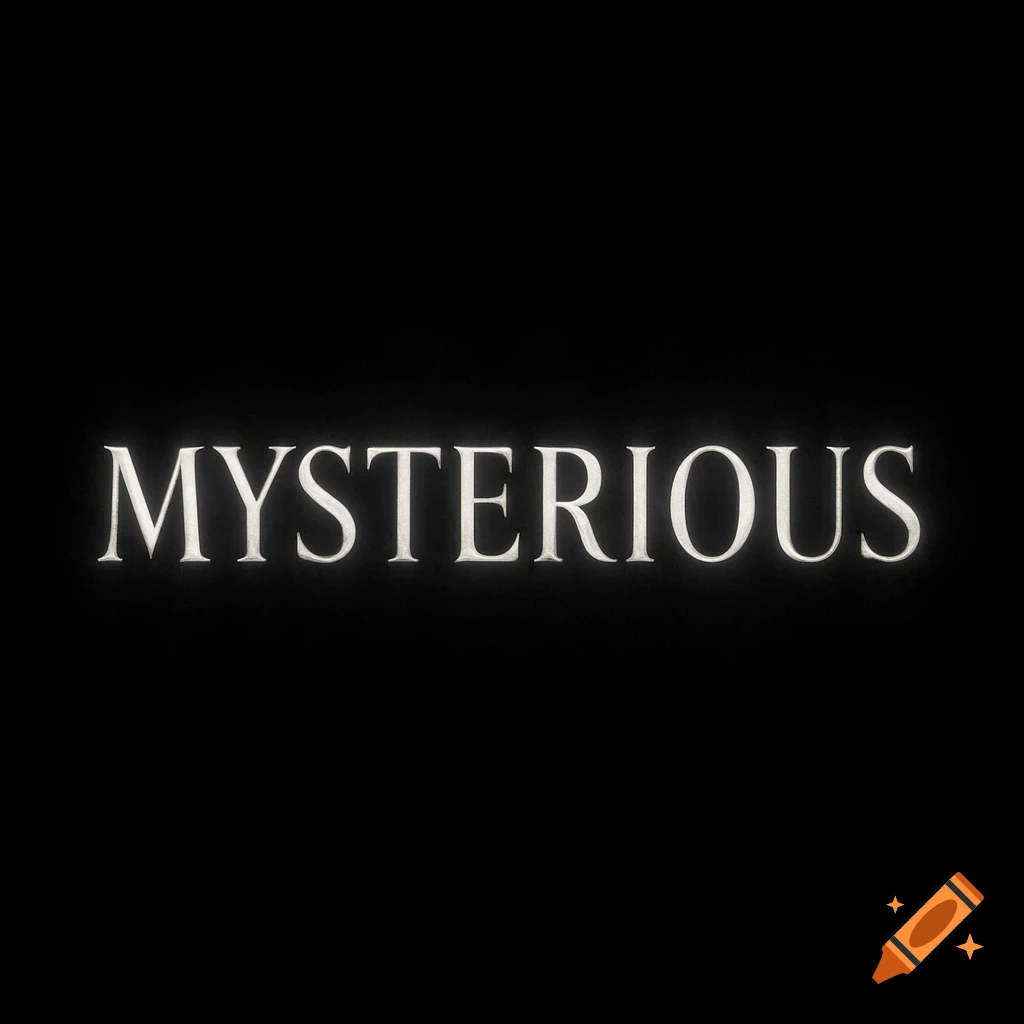 The word "MYSTERIOUS" in white glowing letters against a black background.