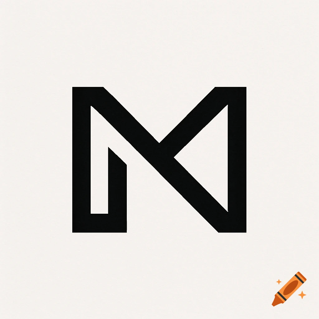 A minimalist black and white logo combining the letters M and N.