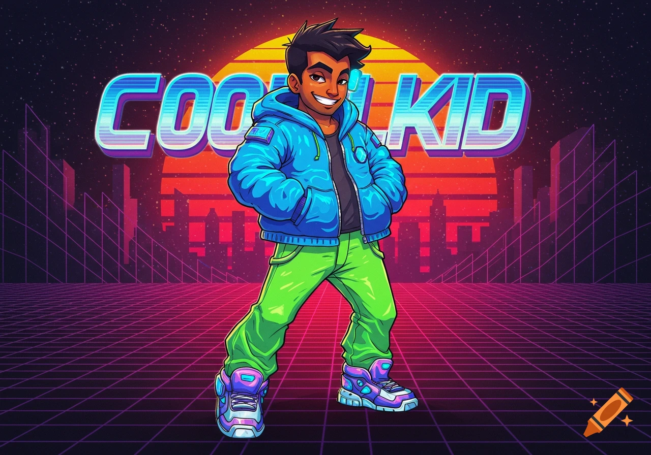 Synthwave created on Craiyon