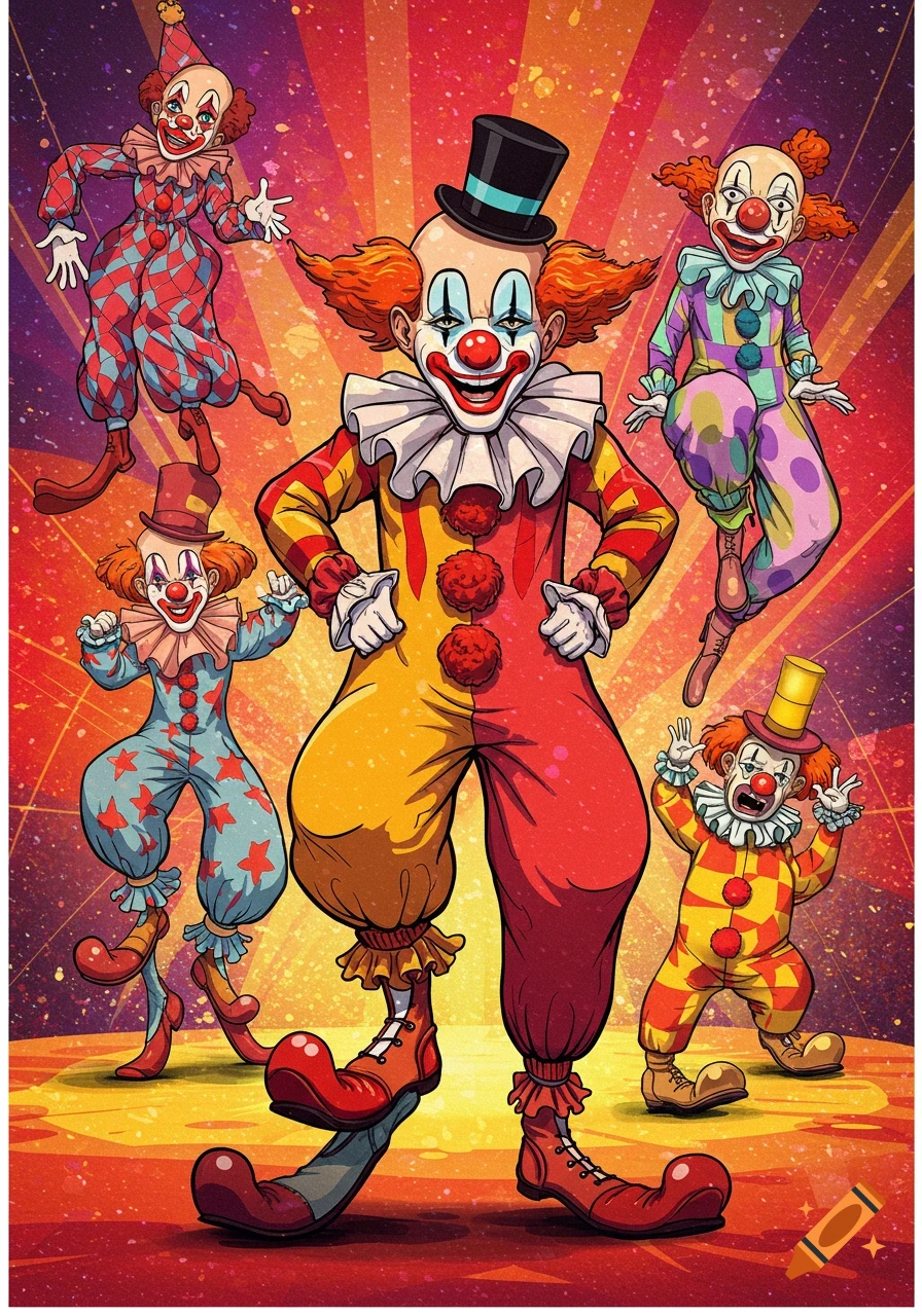 Clowns created on Craiyon