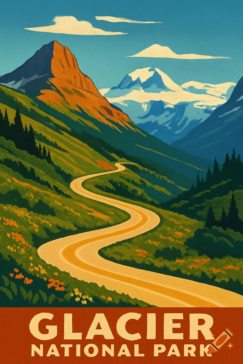 Vintage poster created on Craiyon