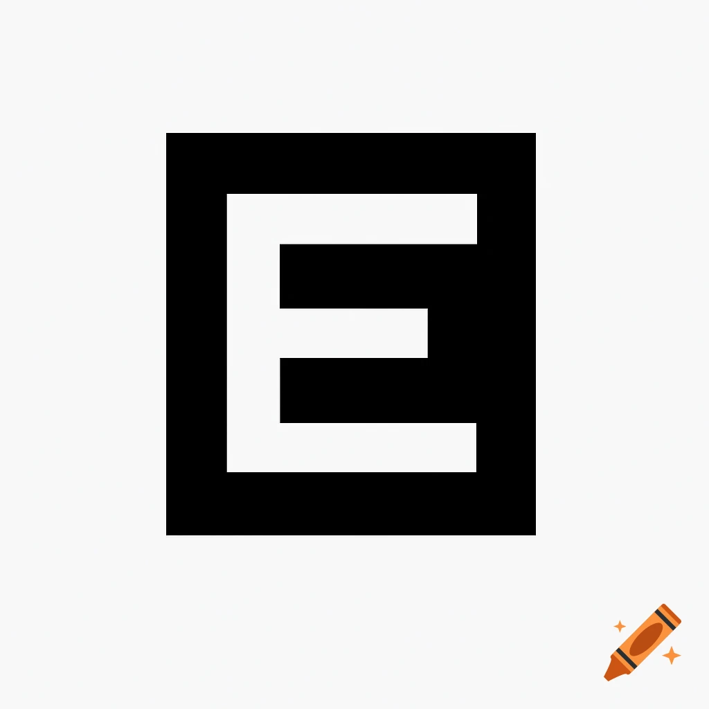 A white letter E inside a black square on a white background, forming a logo.
