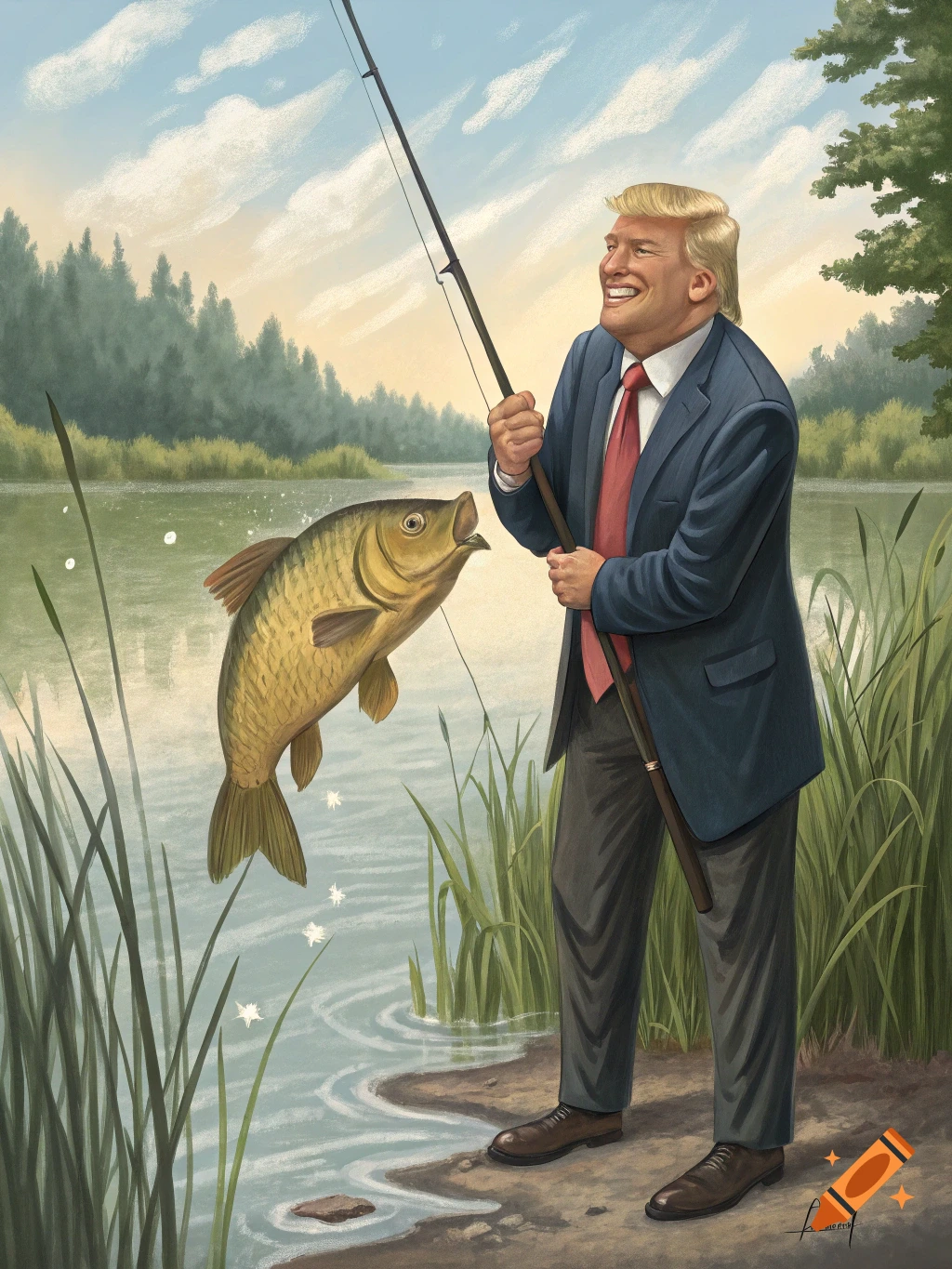 Fishing created on Craiyon