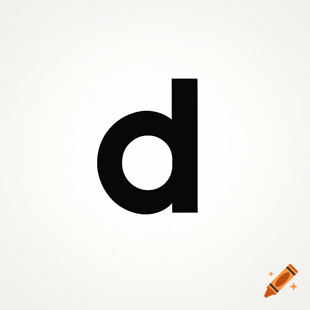 A minimalist black lowercase letter 'd' centered on a white background, designed as a logo.