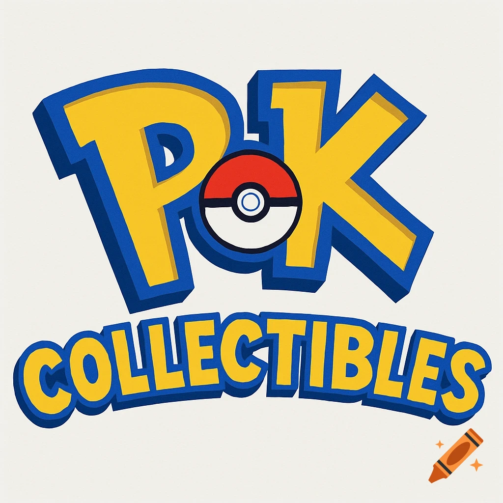A vibrant logo in the Pokémon style, featuring yellow and blue letters 'PK' with a Pokeball, and 'COLLECTIBLES' below.