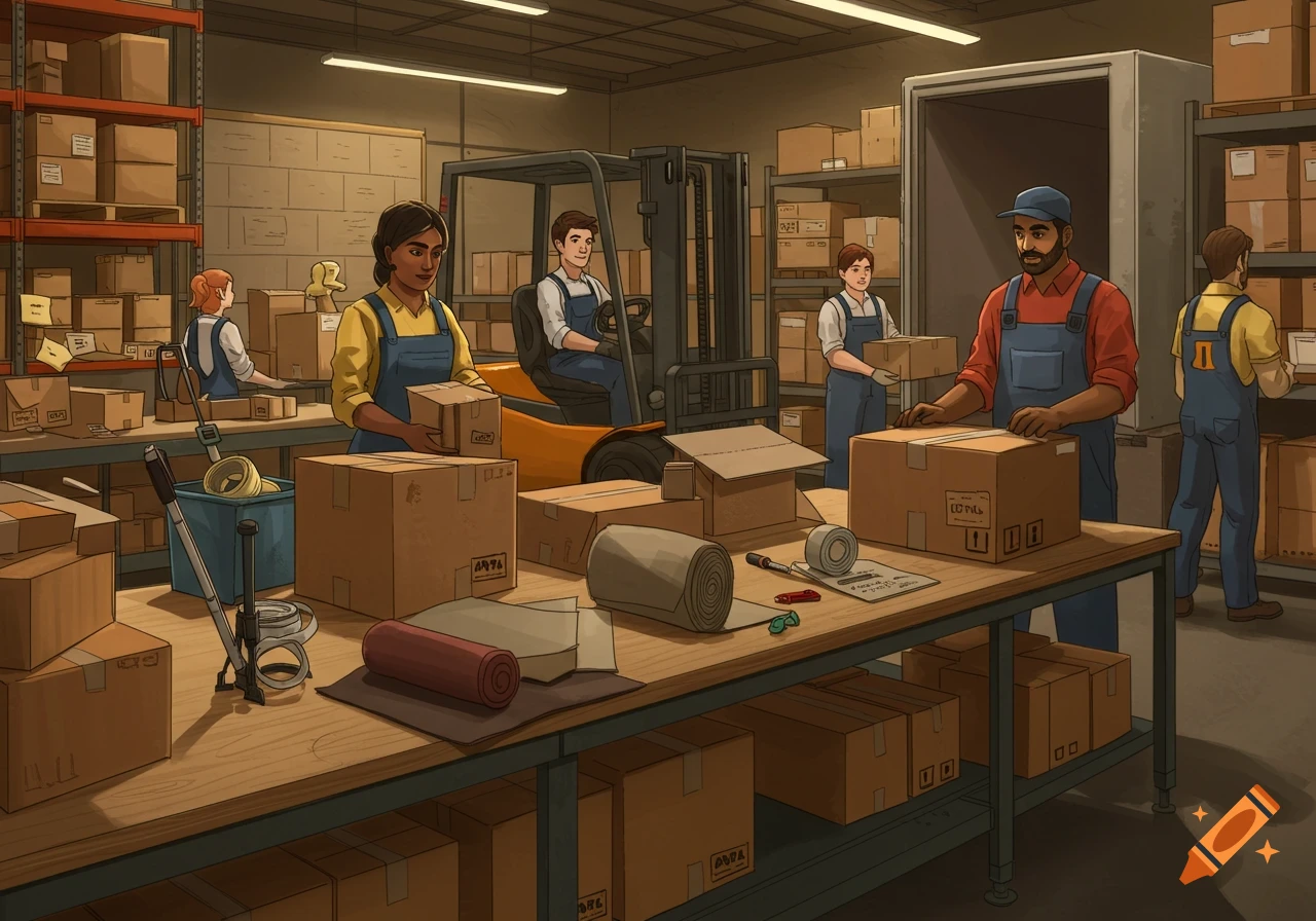 Warehouse created on Craiyon