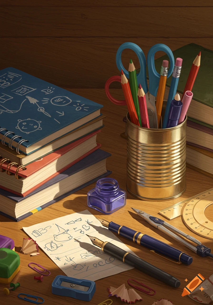 School supplies created on Craiyon
