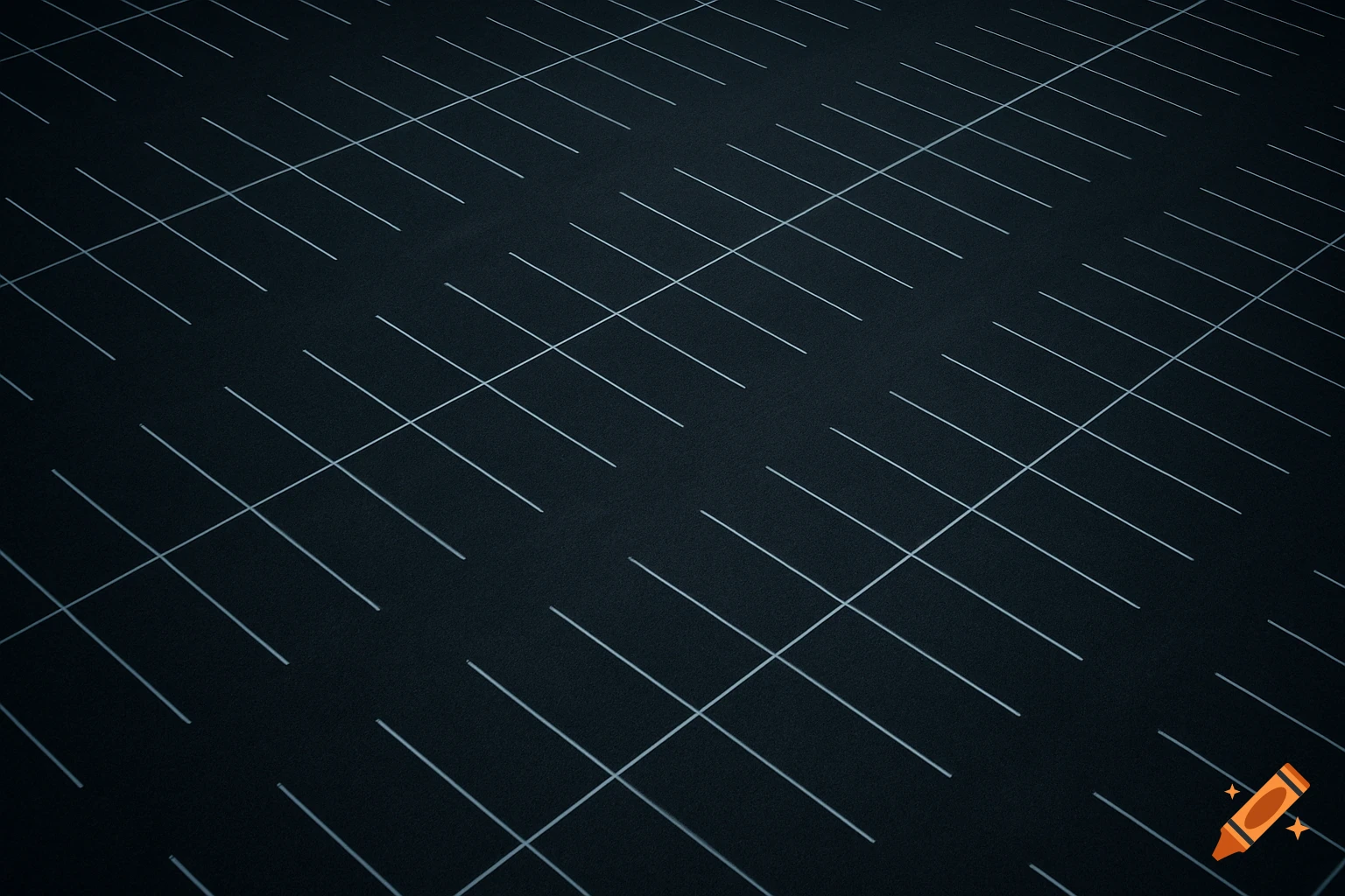 An empty asphalt parking lot with white lines under a dark sky, viewed from above at night.