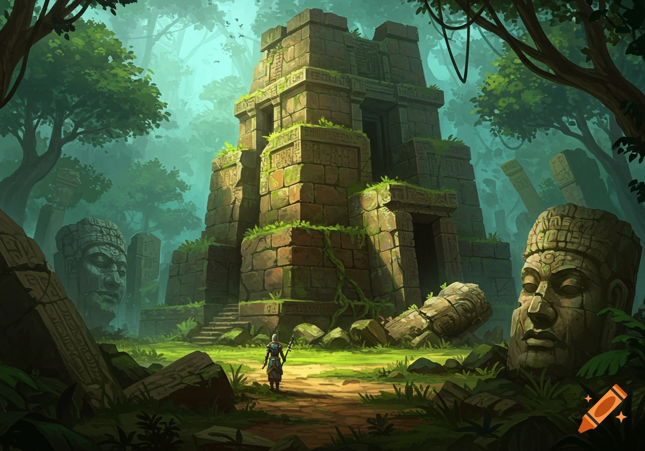 Ancient ruins created on Craiyon