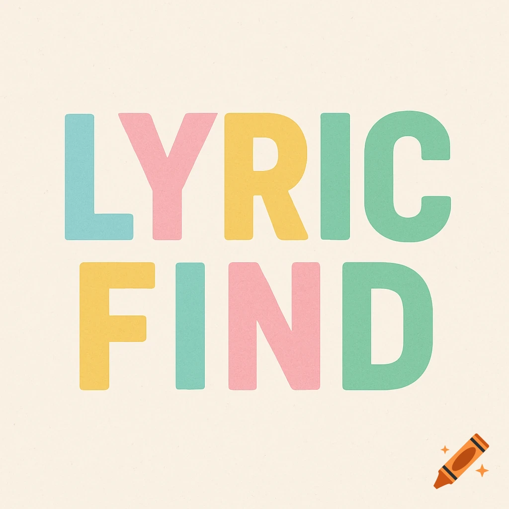 The words LYRIC FIND in colorful pastel block letters on a light beige background.