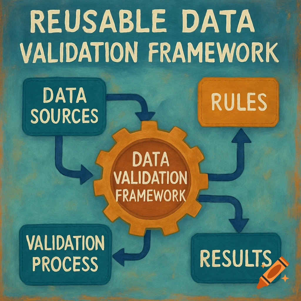 A diagram illustrating a reusable data validation framework with ...