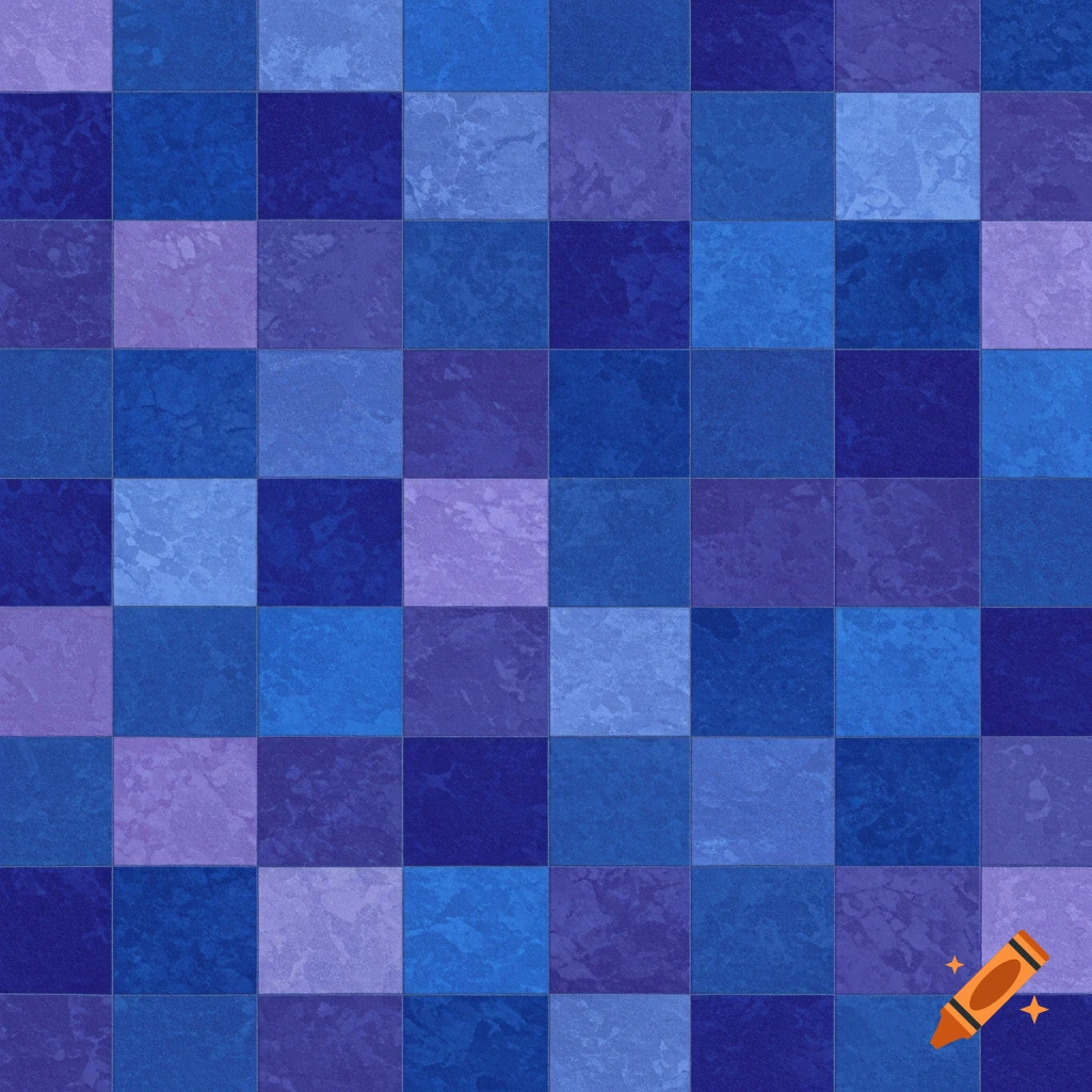 A seamless pattern of alternating blue and purple textured squares, resembling a quilt block.
