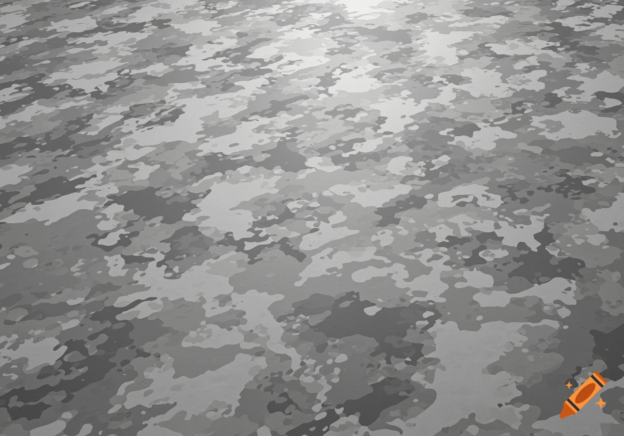 A grey and white army camouflage pattern with an overhead light source.