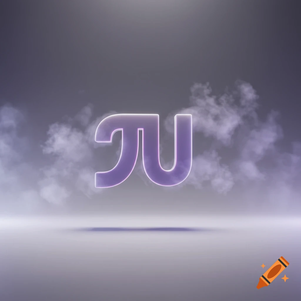 A glowing purple schwa symbol floating in a smoky, dark grey environment with a reflective floor.